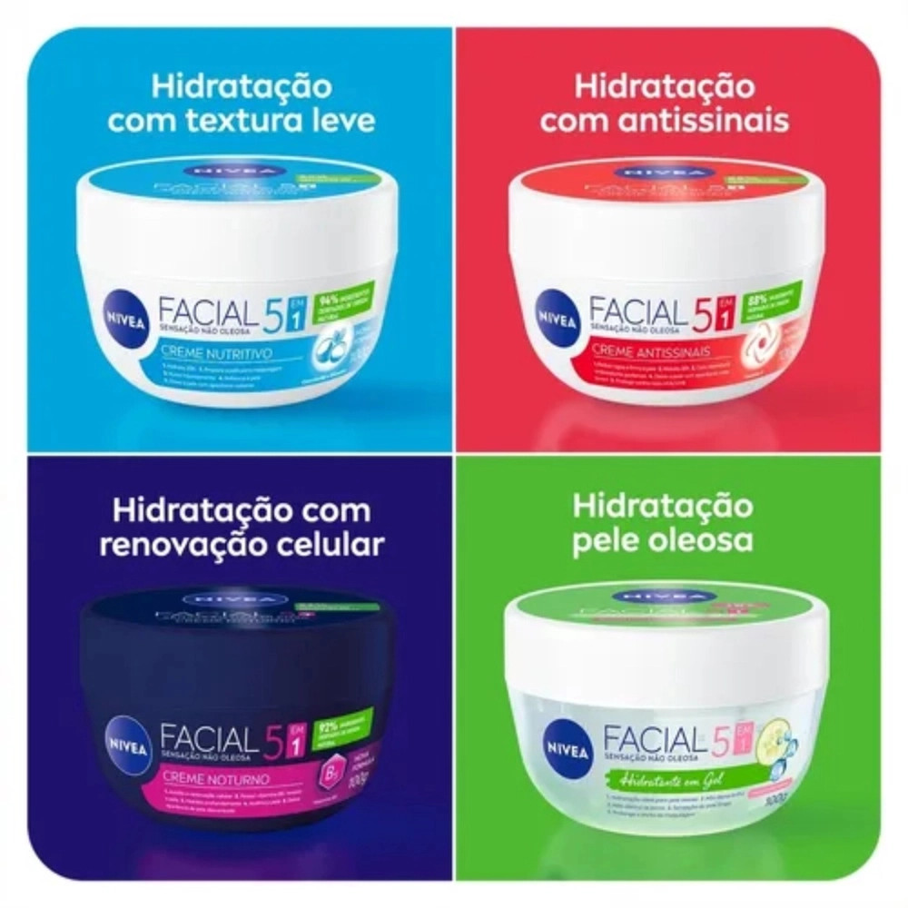 Kit Creme Nivea Facial Gel / Nutritivo / Antissinais / Notur | Americanas (BR)