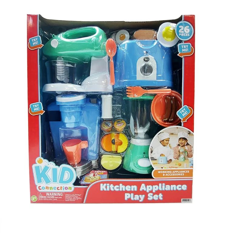 Kid Connection Kitchen Appliance Play Set with 4 Electronic Functioning Pretend Play Appliances a... | Walmart (US)