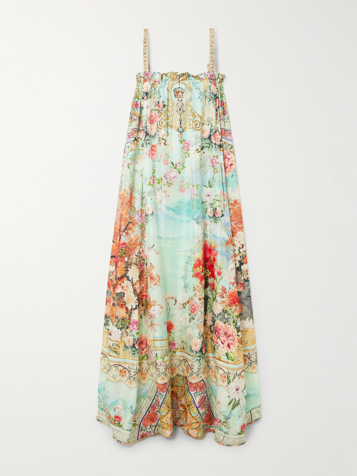 Camilla - Crystal-embellished Printed Silk Maxi Dress - Blue | NET-A-PORTER (US)