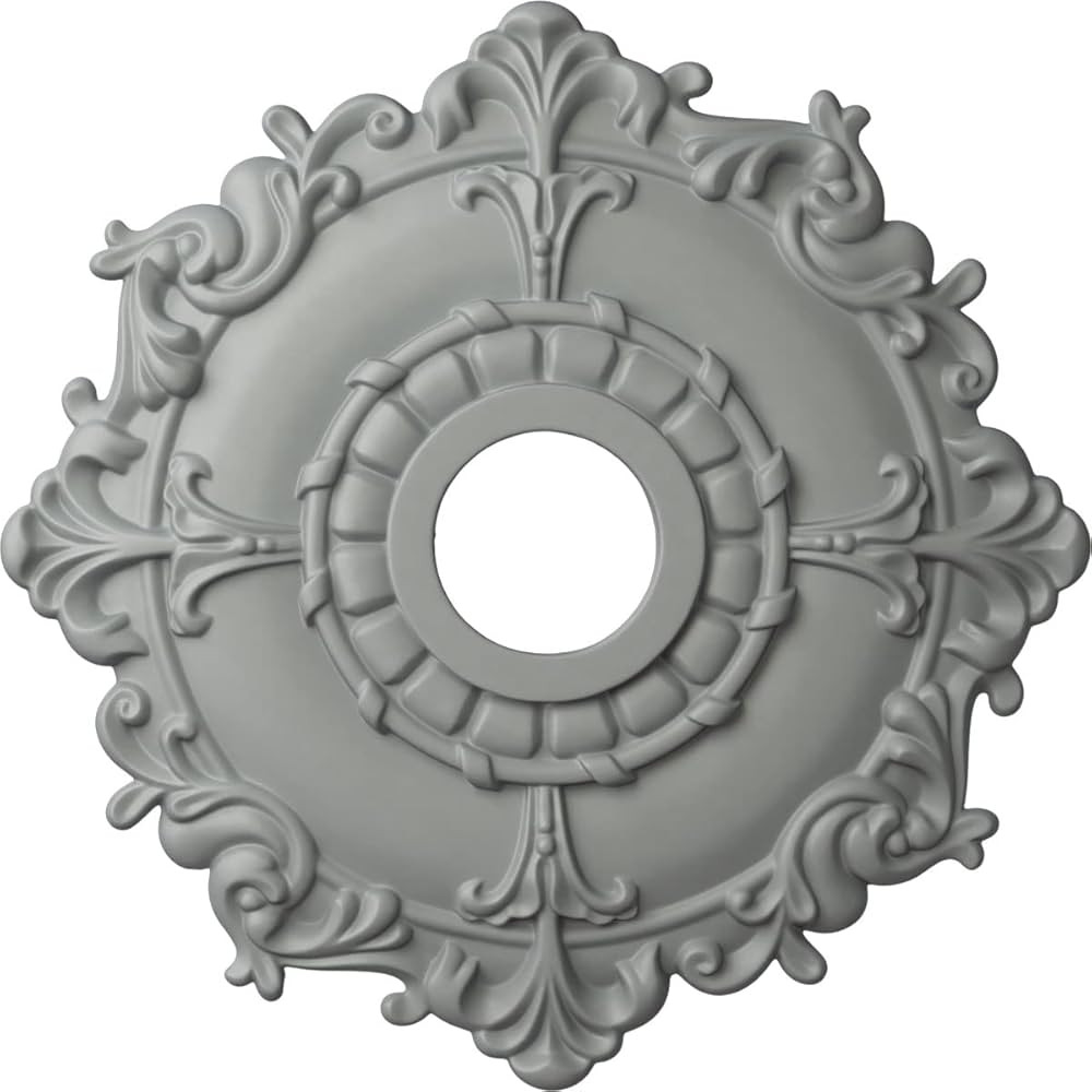Ekena Millwork CM18RL Riley Ceiling Medallion, 18"OD x 3 1/2"ID x 1 1/2"P, Primed | Amazon (US)
