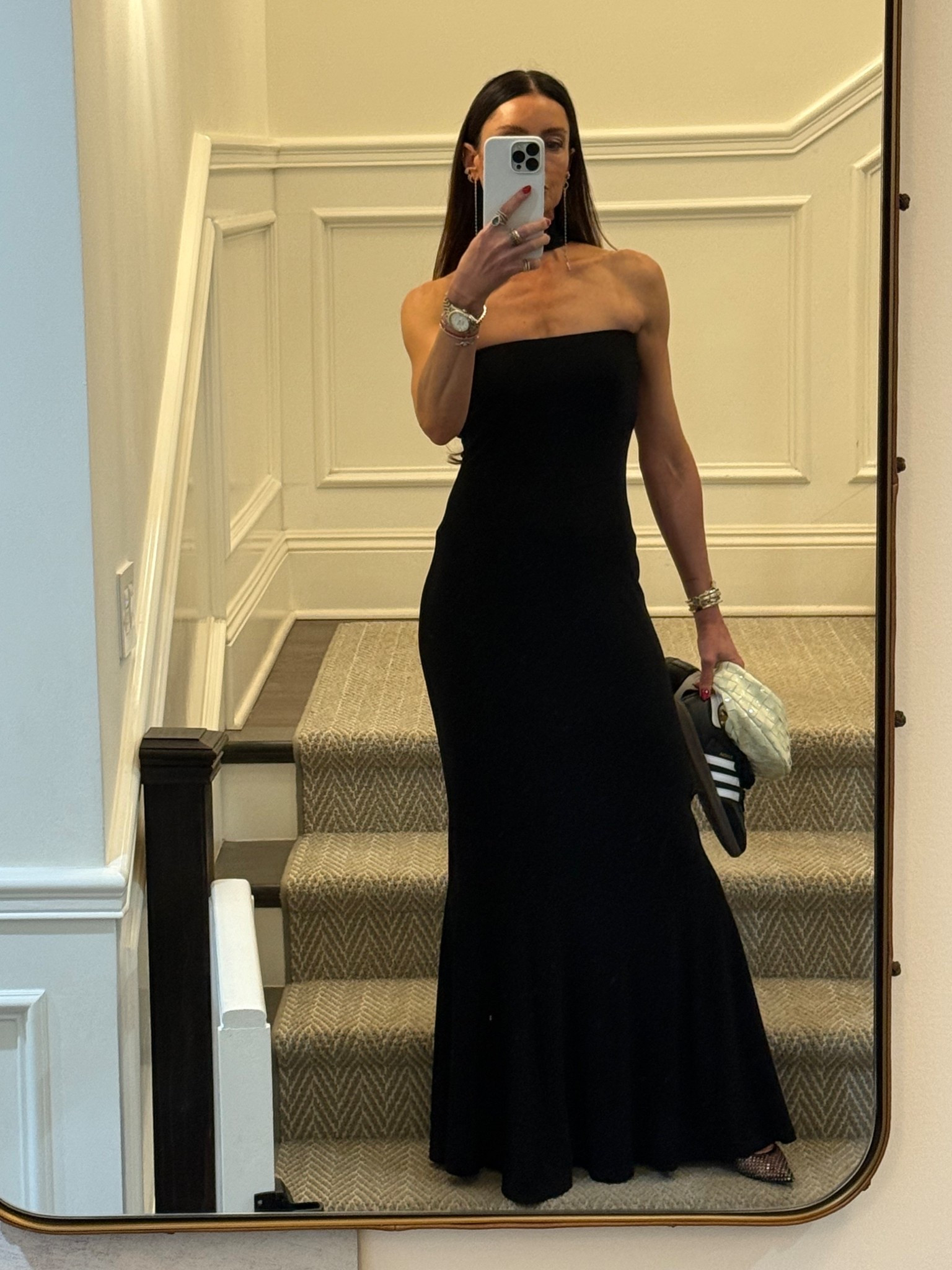 Ignore the sneakers in my hand 😝 this dress was seriously gorgeous and comfortable 🖤

#LTKStyleTip #LTKParties #LTKSeasonal