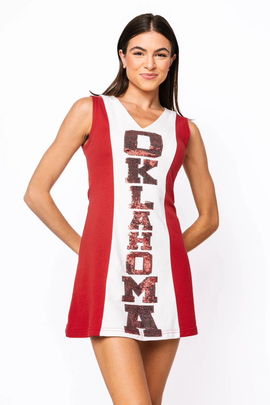 SAMPLE Red & White 'Oklahoma' Tank Dress | Queen of Sparkles