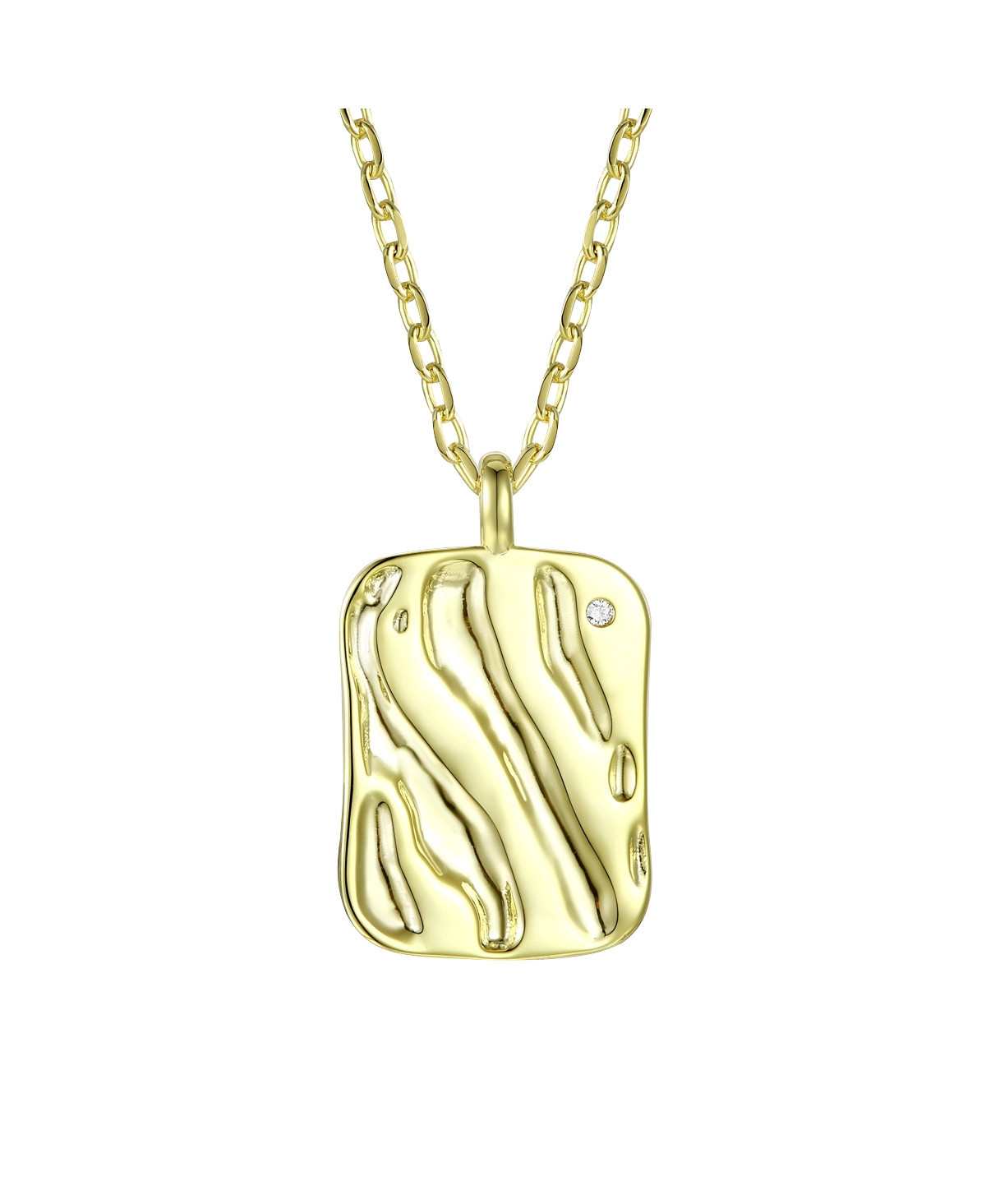 14K Gold Plated Square Pendant Necklace - Gold | Macy's