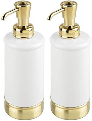 mDesign Modern Metal Refillable Liquid Soap Dispenser Pump Bottle for Bathroom Vanity Countertop,... | Amazon (US)