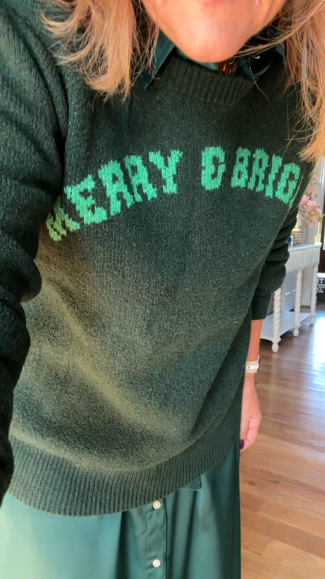 Size large in sweater. Size medium in dress. 

Holiday style either elevated or more casual. Would look great with black boots! 

Walmart fashion Walmart style emerald green dress festive sweater merry bright sweater Walmart sweater gold slingbacks gold shoes 

#LTKHoliday #LTKOver40 #LTKFindsUnder50