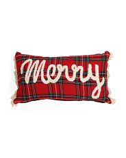 14x24 Merry Embroidered Pillow | Marshalls