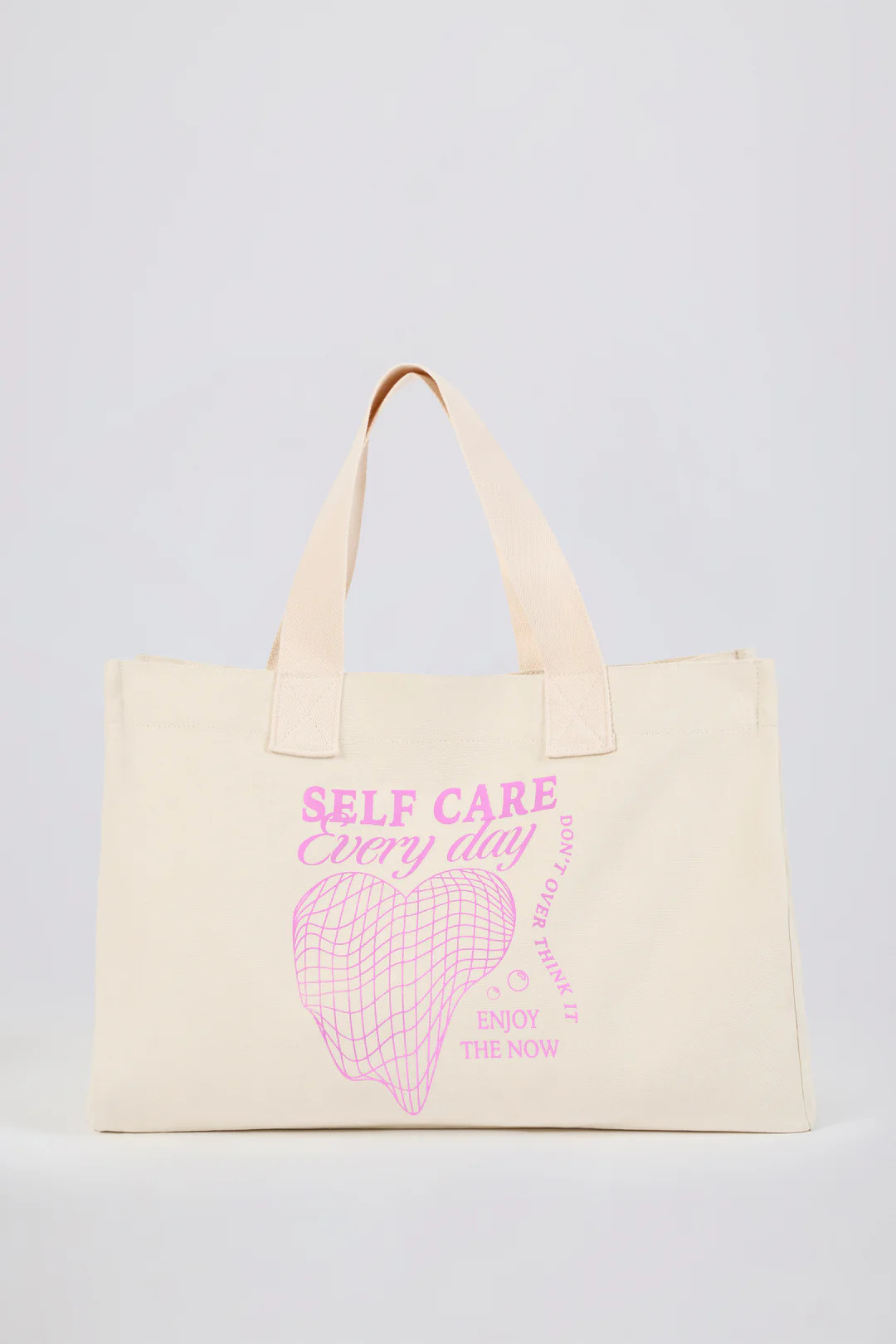 Oversized Canvas Tote Bag in Egg Shell | Oh Polly