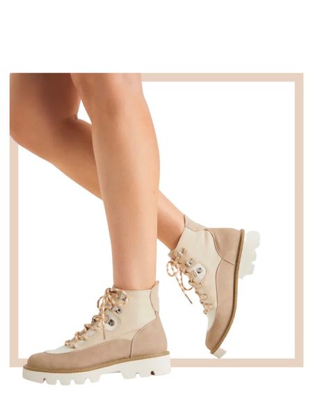 Cream colour block lug sole lace up Fall fashion ankle boots

#LTKshoecrush #LTKfindsunder100 #LTKstyletip