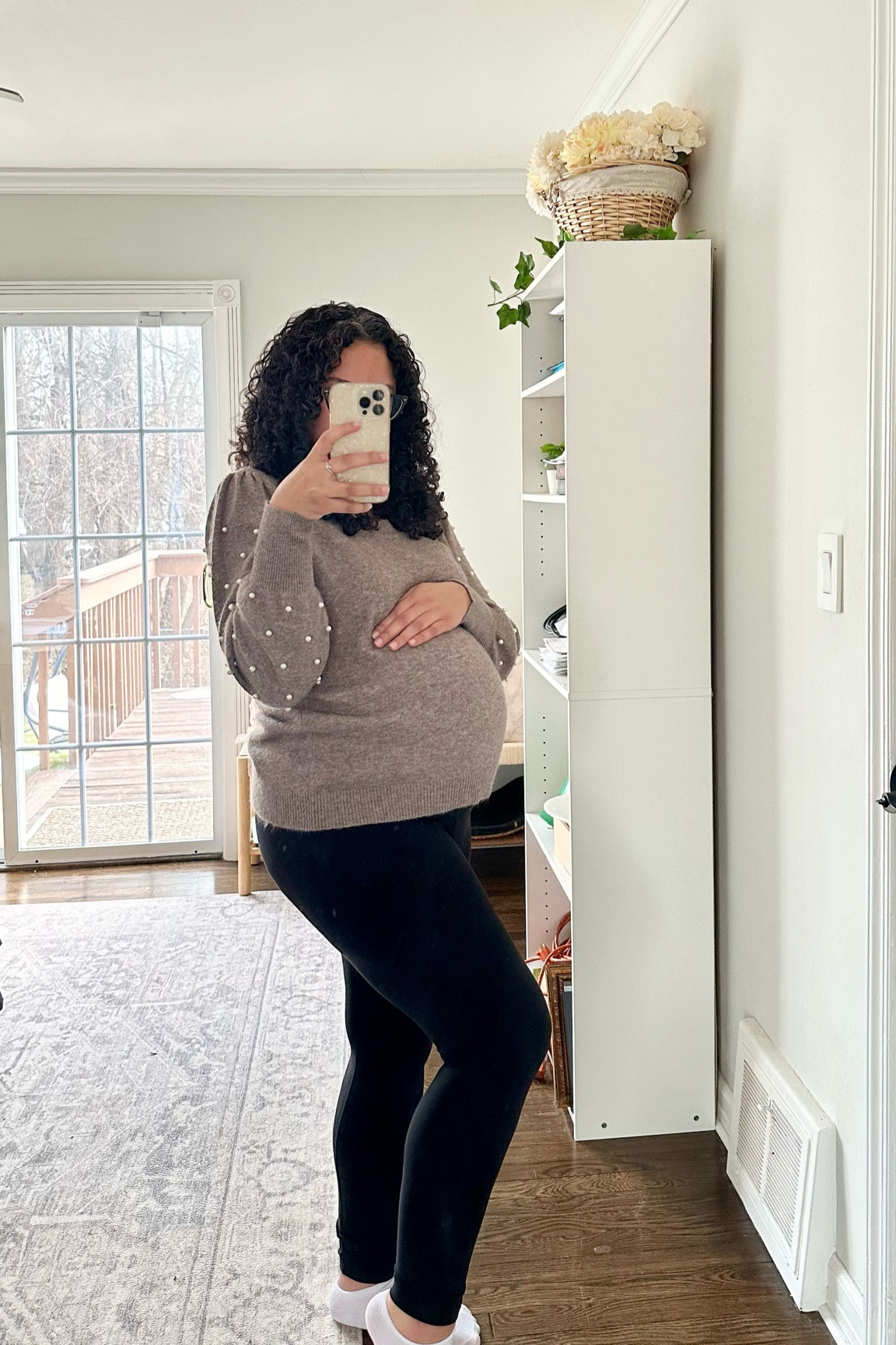 Wearing my favorite maternity leggings and this beautiful pearl sleeve top is from loft. 

Sweater- size large (sold out) linked similar 
Leggings- size Large from Amazon

Bump friendly fashion, bump style, maternity style 

#LTKSeasonal #LTKbump #LTKfindsunder50