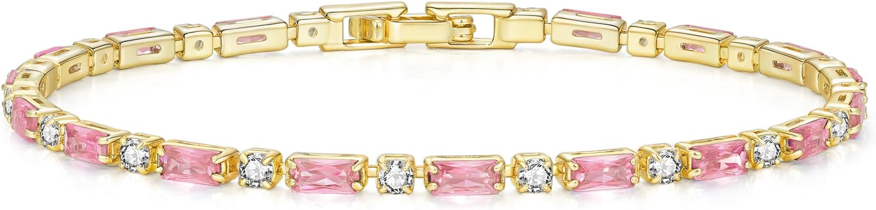 CiNily Adjustable Tennis Bracelets for Women Teen Girls Rainbow Cubic Zirconia Bracelet 14K White... | Amazon (US)