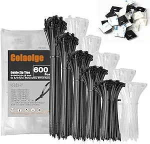 Zip Wire Ties 600Pcs Small Cable Zip Ties with Cable Mounts Nylon Zip Cable Ties Assorted Sizes 4... | Amazon (US)
