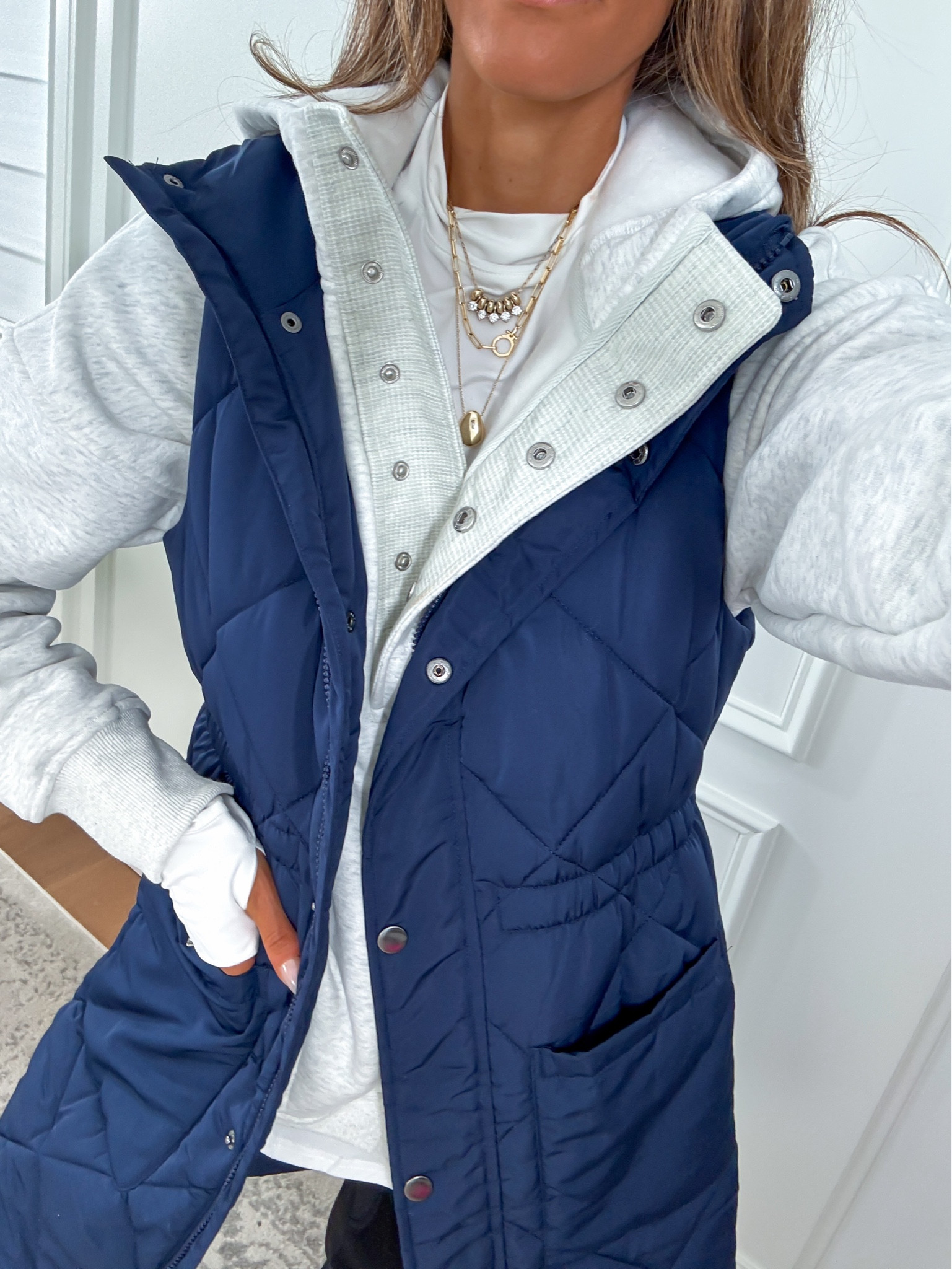 Wearing a small puffer vest and pullover 

#LTKFindsUnder50 #LTKSaleAlert #LTKSeasonal