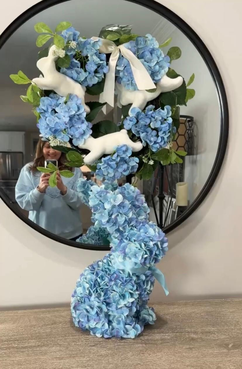 Soft spring blues and the sweetest bunny details 💙 this hydrangea wreath + floral bunny combo is the prettiest way to welcome the season — perfect for entry tables, mantels, or Easter hosting decor.

#springdecor #easterdecor #springhome #hydrangeadecor #easterbunnydecor #seasonaldecor #springstyling #easterinspo #homedecorinspo #springvibes

#entrywaydecor #manteldecor #springtablescape #easterhome #blueandwhite #easterstyling #homeinspiration #cozyhome #springrefresh #easterseason

#LTKHome #LTKSeasonal #LTKvlog
