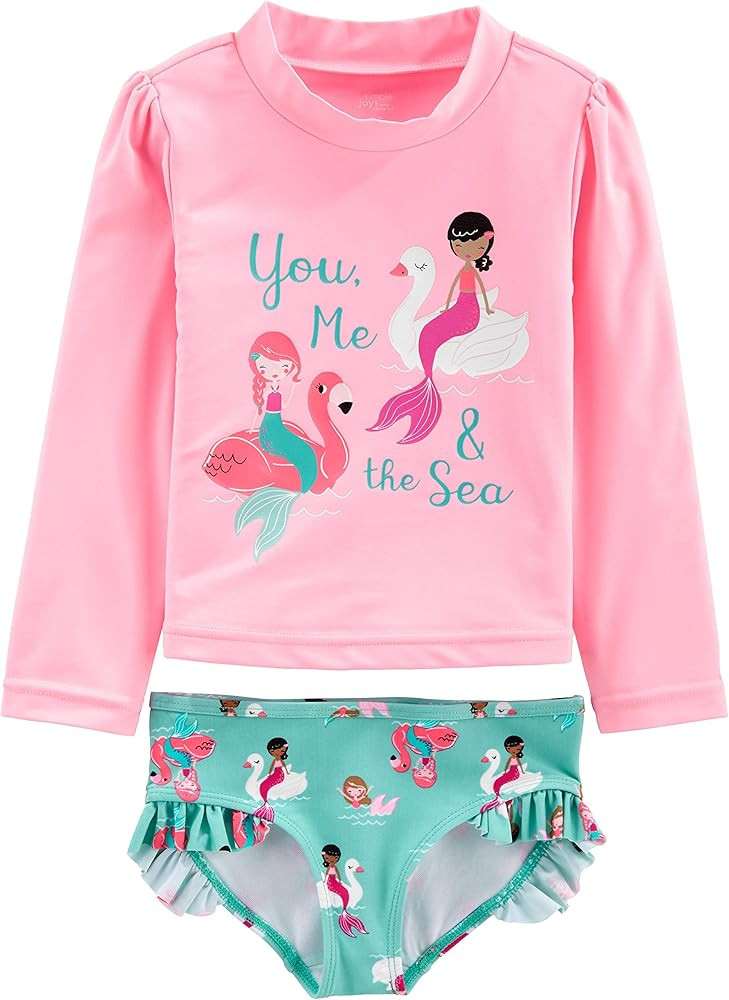 Simple Joys by Carter's Girls' 2-Piece Assorted Rashguard Sets | Amazon (US)
