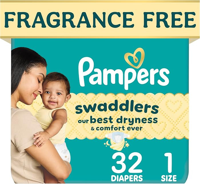 Pampers Swaddlers Diapers, Size 1 (8-14 lbs), 32 Count, Fragrance Free, Hypoallergenic, Absorbent... | Amazon (US)