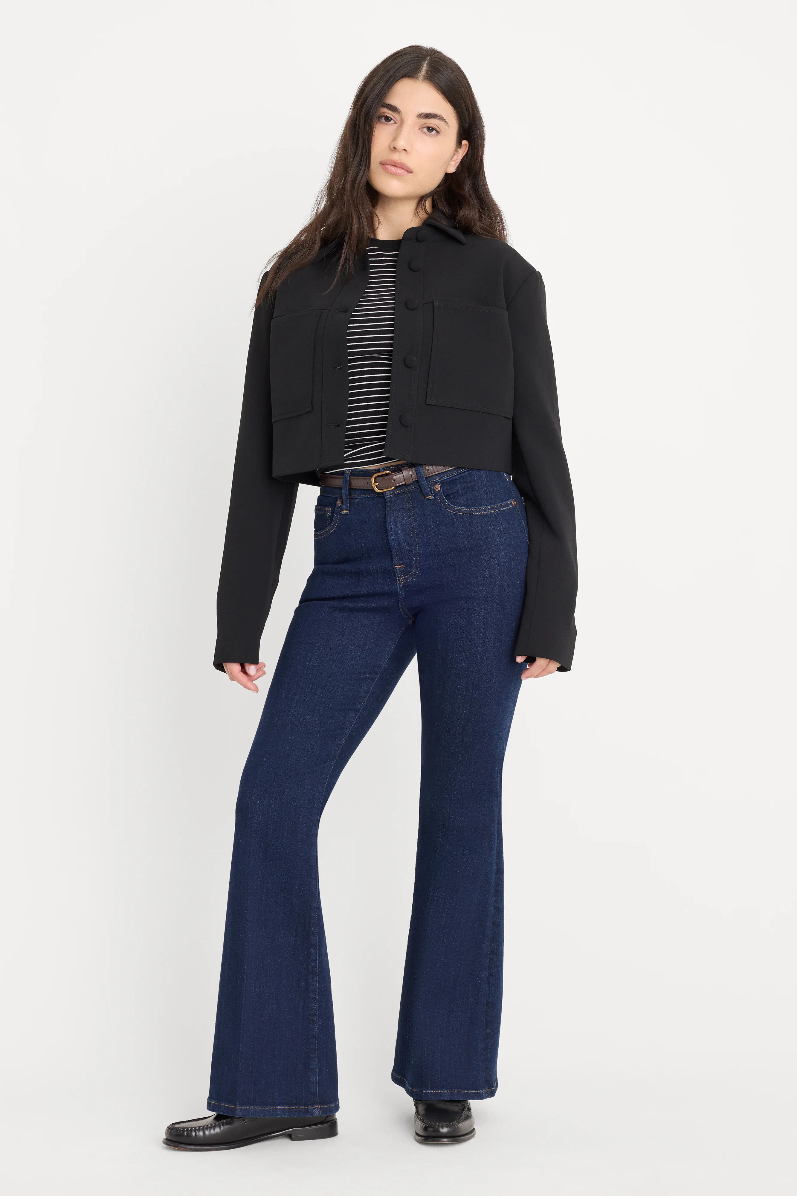 GOOD PETITE FLARE JEANS | INDIGO1153 - GOOD AMERICAN | Good American