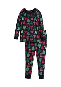 Toddler Christmas Trees Pajama Set | Belk