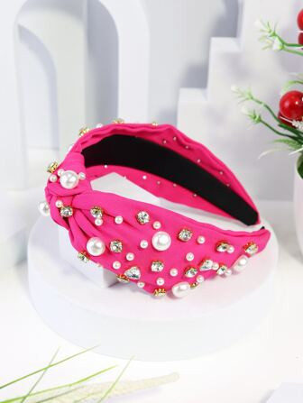 1pc Women Rhinestone & Faux Pearl Decor Headband For Daily Life | SHEIN