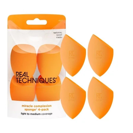 Real Techniques Miracle Complexion Makeup Sponges for Liquid & Cream Foundation 4 Count | Walmart (US)