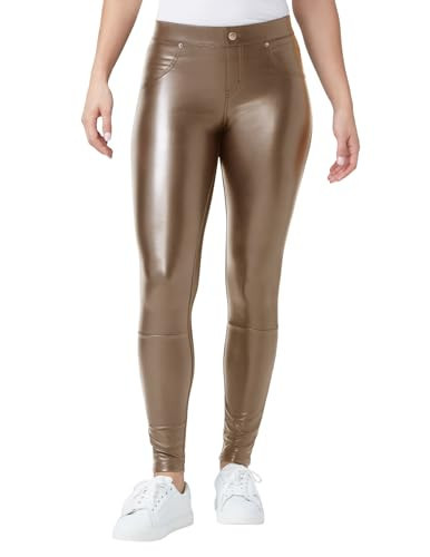 HUE Women's Faux Leather Leggings, Tobacco Brown, X-Large | Amazon (US)