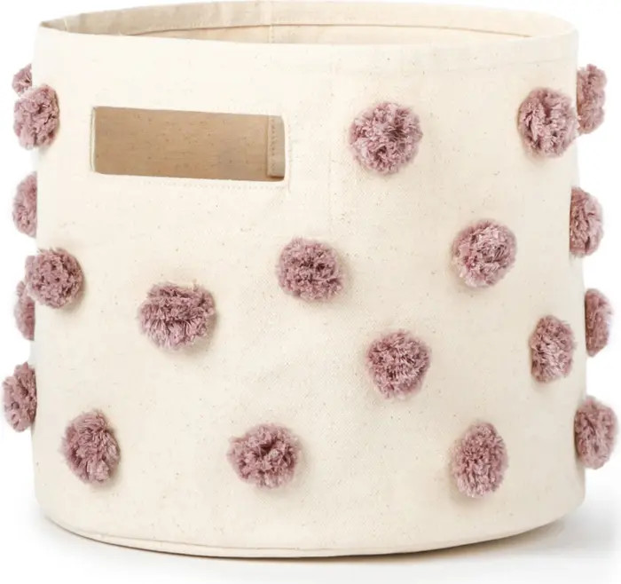 Mini Pompom Canvas Bin | Nordstrom