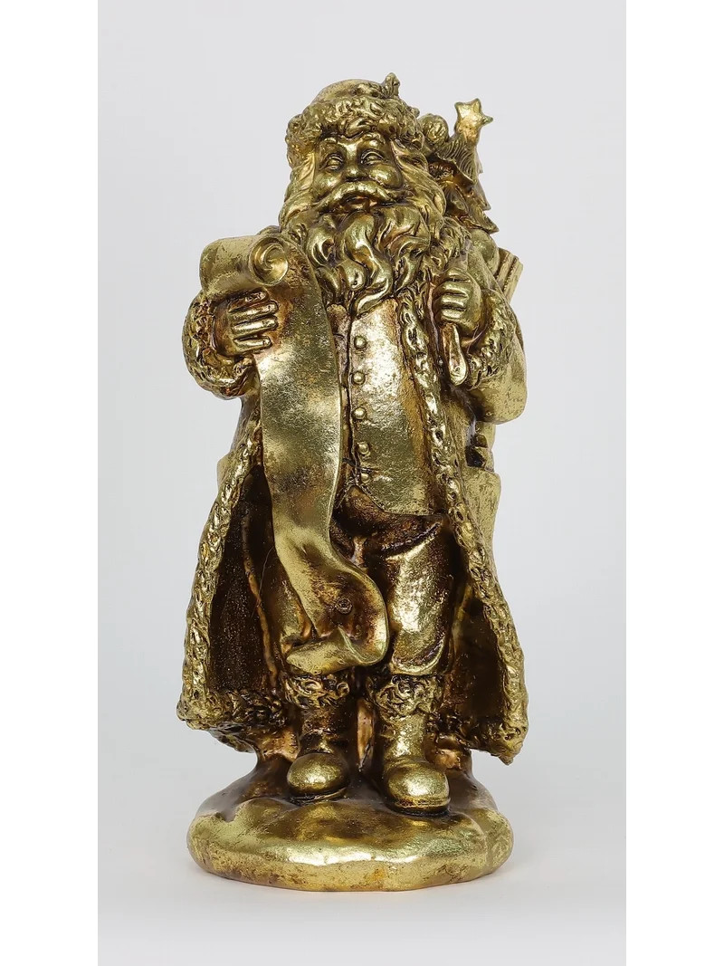 Santa Checks His List Christmas Decoration, Gold, 11.75", by Holiday Time | Walmart (US)