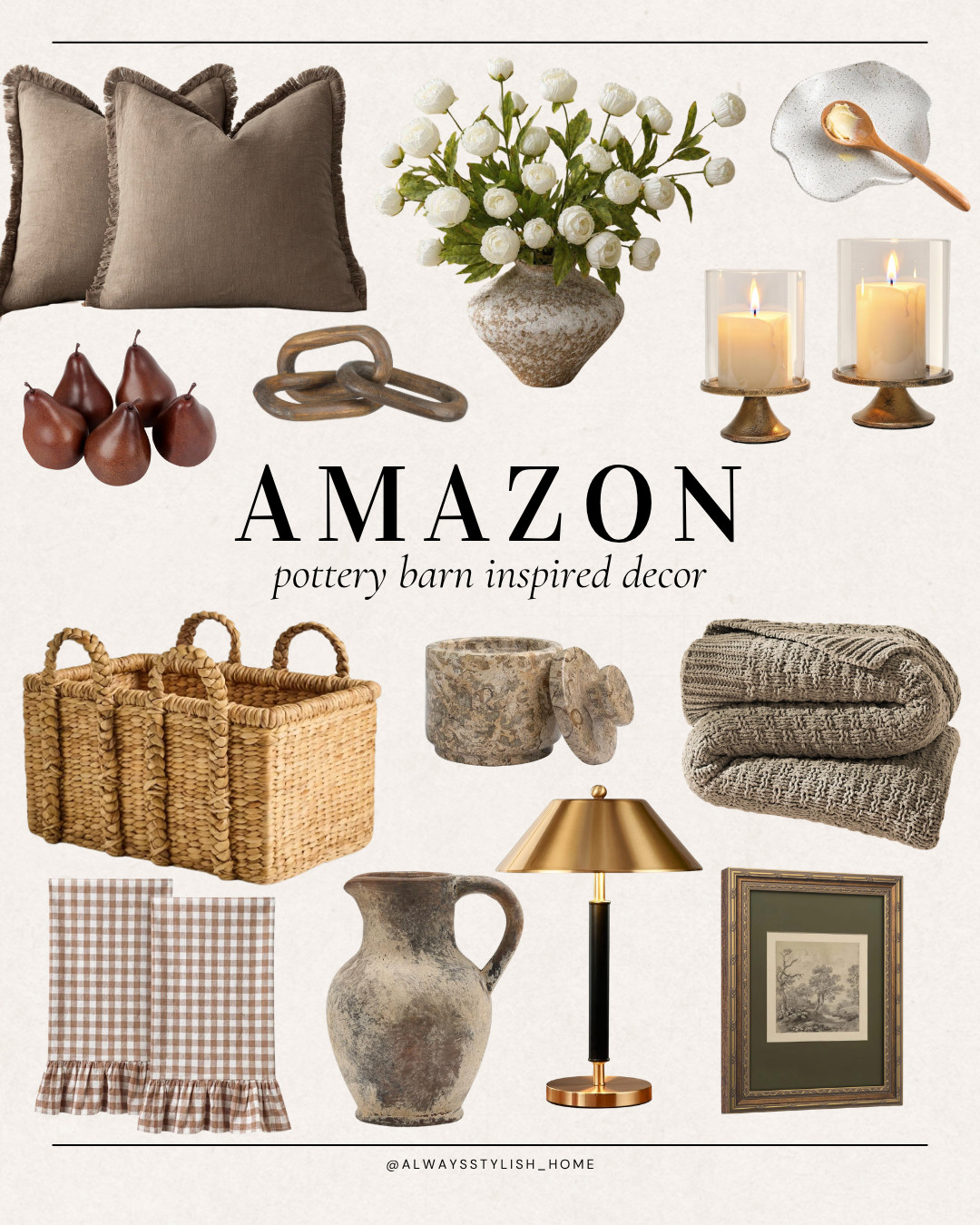 🤎 Pottery Barn-Inspired Amazon Home Finds ✨ Sharing chic, elevated Amazon home decor that gives you that cozy designer look for less! Think warm neutrals, rich textures, timeless accents, statement decor, modern organic pieces, and cozy finds that make your home look expensive without the designer price tag.

Amazon home decor, Pottery Barn inspired decor, designer inspired home decor, Amazon home finds, neutral home decor, luxury look for less, affordable home decor, modern organic decor, cozy home decor, elevated home finds, designer look for less, neutral living room decor, Amazon decor finds, high end home decor, fall home decor 

 #LTKSeasonal #LTKHome