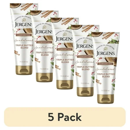 (5 pack) Jergens Hand and Body Lotion Butter with Sandalwood Essential Oils, Dry Skin Moisturizer, 7 oz | Walmart (US)