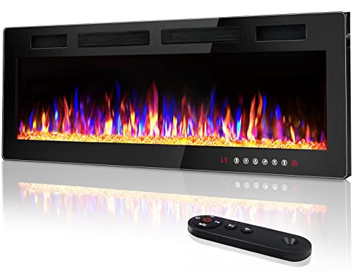 Vitesse 72 inch Ultra-Thin Electric Fireplace in-Wall Recessed and Wall Mounted Fireplace Heater,Linear Fireplace with Multicolor Flame,Timer,Low Noise,750/1500W,Touch Screen & Remote Control(72’’) | Amazon (US)