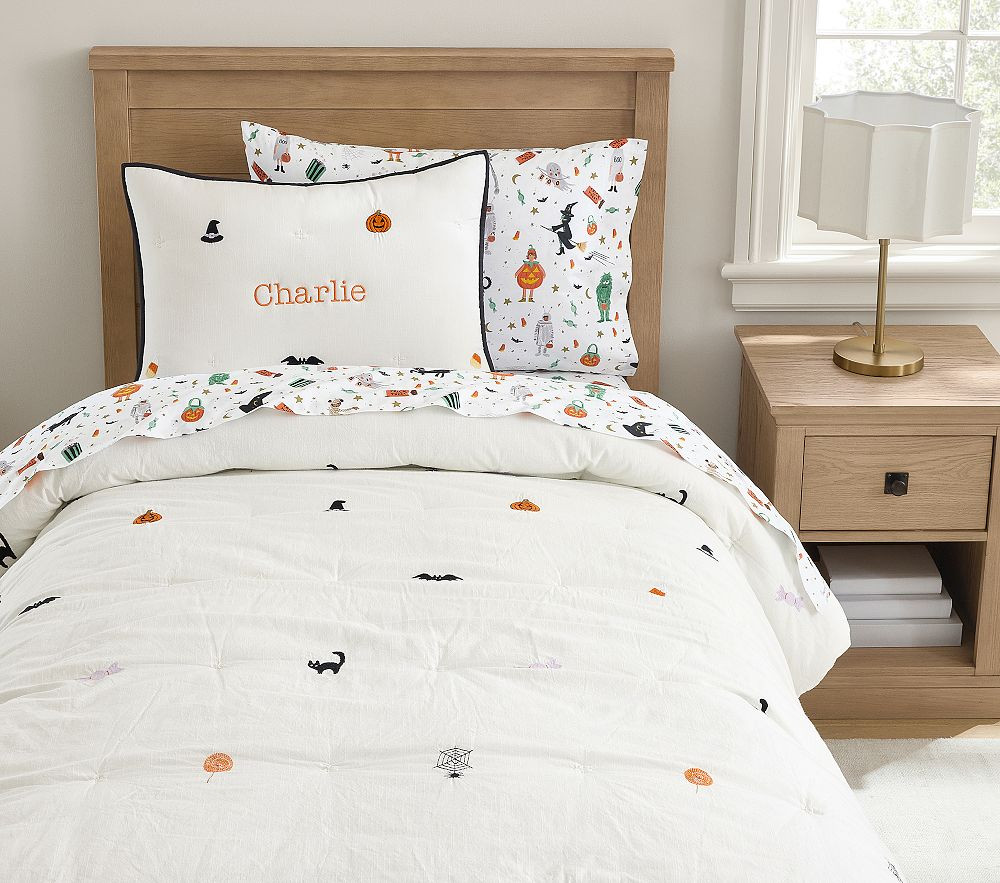 Halloween Embroidered Comforter & Shams | Pottery Barn Kids