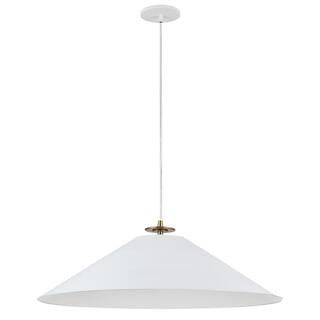 Dainolite Prudence 1-Light Matte White Contemporary Pendant Light PDC-241P-AGB-MW - The Home Depo... | The Home Depot