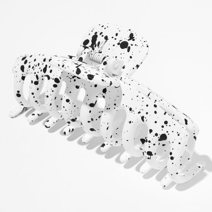 Splatter Paint Medium Hair Claw - White | Claire's (US)