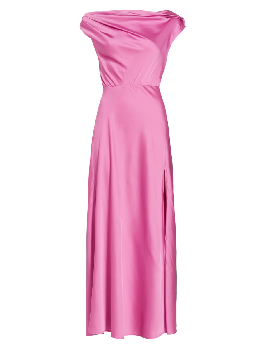 Monroe Satin Off-The-Shoulder Maxi Dress | Saks Fifth Avenue
