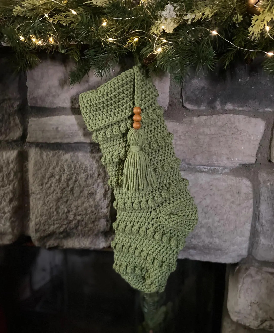 Handmade Crochet Christmas Stocking: Personalized Boho Holiday Decor - Etsy | Etsy (US)