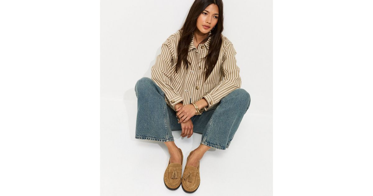 Women's Premium Real Leather Camel Suede Tassel Loafers New Look | New Look (UK)