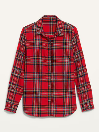 Long-Sleeve Plaid Flannel Shirt for Women | Old Navy (US)