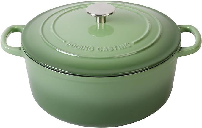 Enameled Cast Iron Dutch Oven Pot With Lid, 5.5 Quart, for Bread Baking, Cooking, Pistachio Green | Amazon (US)