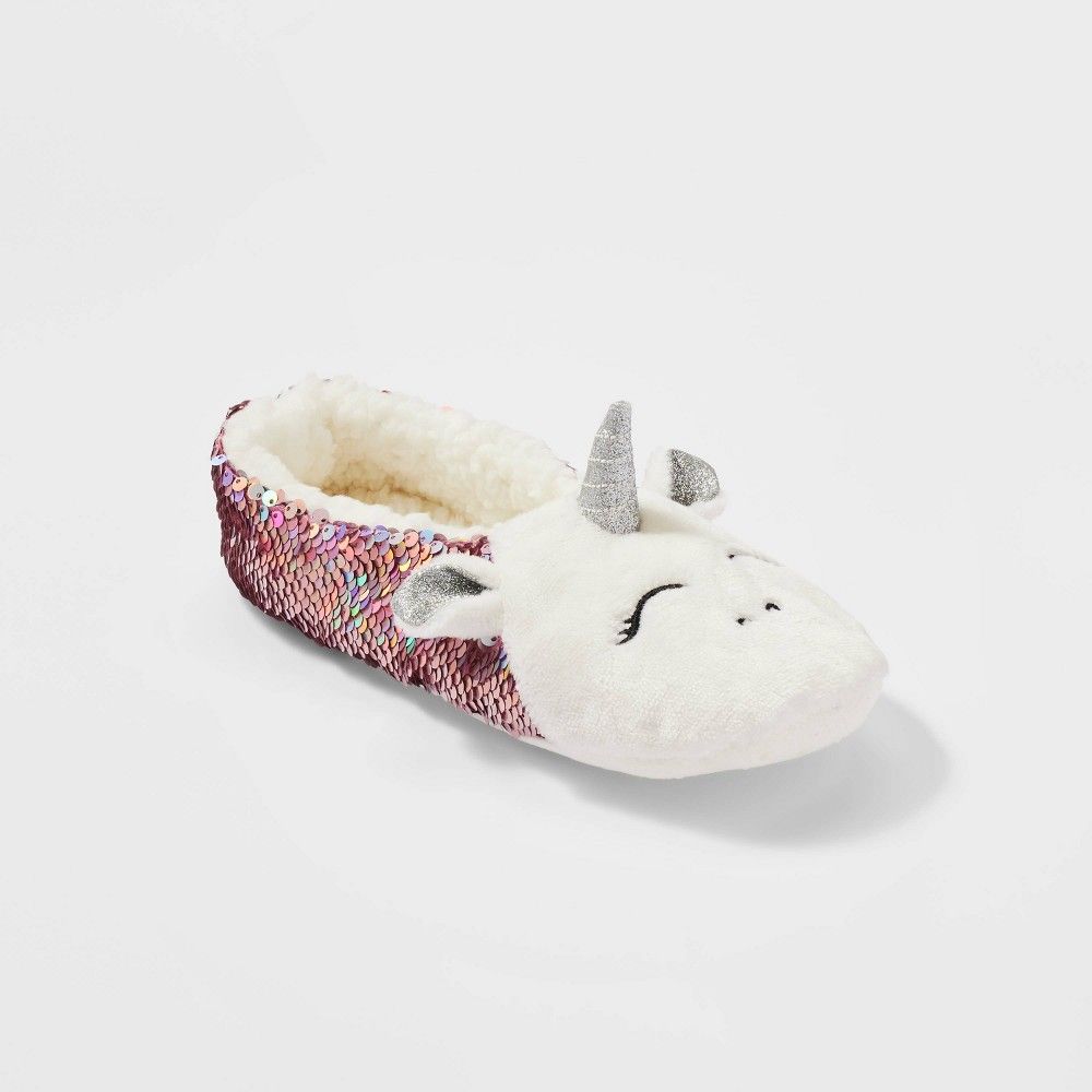Women's Unicorn Flip Sequin Pull-On Slipper Socks - | Target