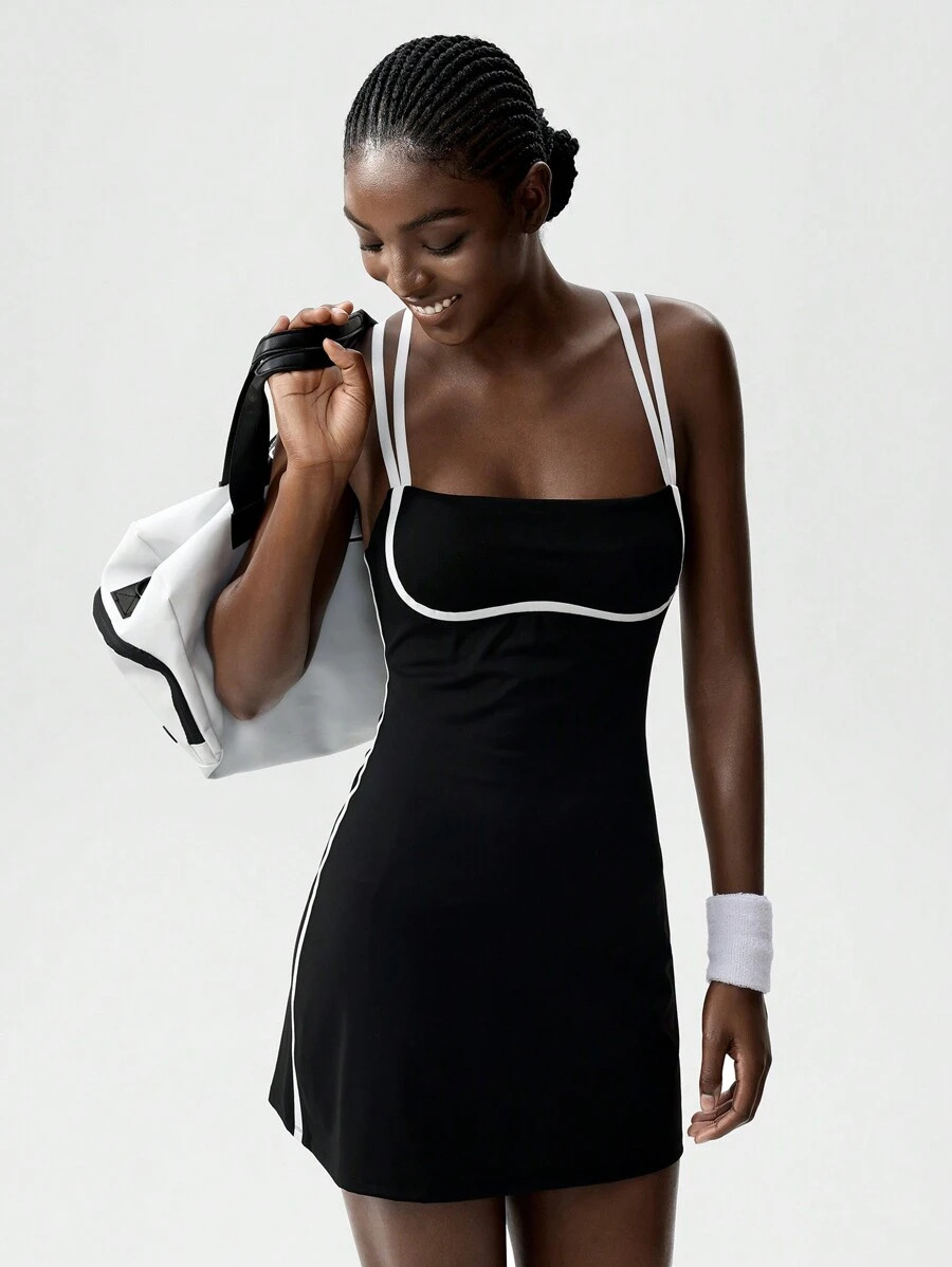 VARSITIE Yoga & Tennis Basic Backless With Women Active Dresses | SHEIN