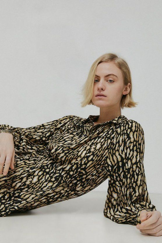 Leopard Tie Back Midi Shirt Dress | Warehouse UK & IE