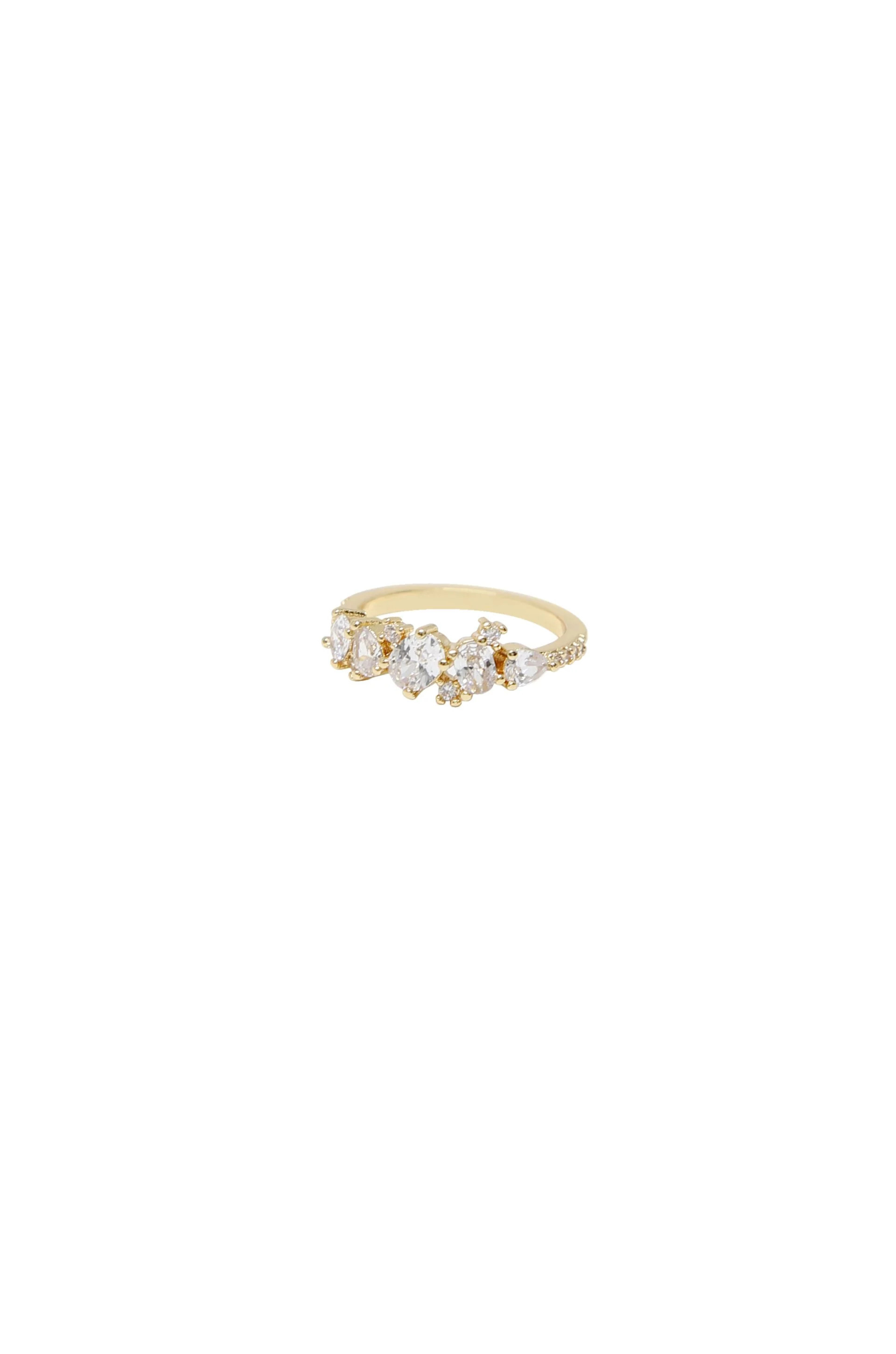 Statement Crystal Cluster 18k Gold Plated Ring | Ettika