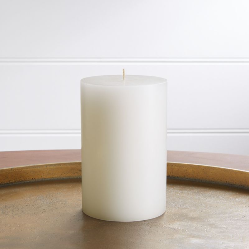 4"x6" White Pillar Candle + Reviews | Crate and Barrel | Crate & Barrel