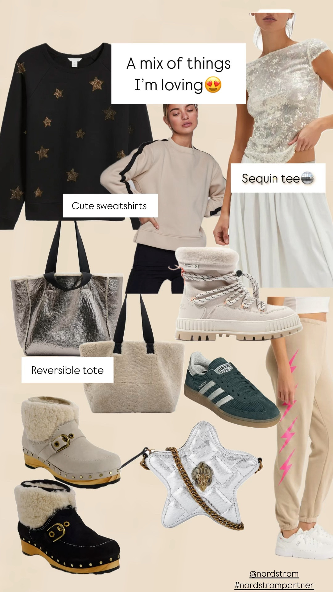 Sequins, sweatshirts, winter boots, adidas, green, stars, faux fur tote
Holiday style
Gifts for her
@nordstrom
#nordstrompartner

#LTKSaleAlert #LTKGiftGuide #LTKStyleTip