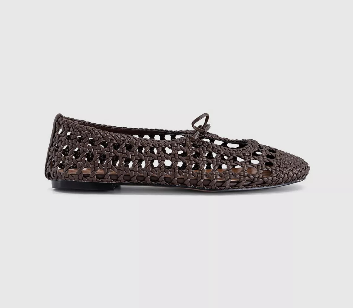 Fiore Woven Tie Up Ballerina Flats | Office Shoes (UK)