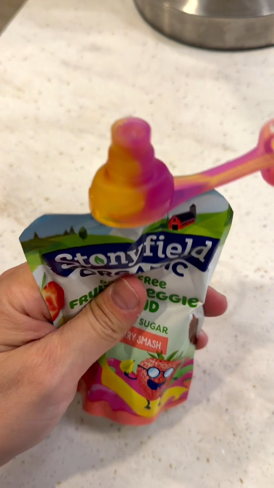 Toddler moms, RUN don’t walk! 😂🙌🏻 These silicone pouch tips are a GAME CHANGER for yogurt + applesauce! No more squeeze-and-explode disasters all over the kitchen. 👏🏻

They’re basically toddler-proof because they can squeeze the pouch as hard as they want and nothing comes flying out the top! 🙌🏻

Go grab yours ASAP — your sanity (and your floors) will thank you! 😂🫶🏻

#ToddlerMustHaves #ToddlerMom

#LTKdayinmylife #LTKKids #LTKBaby
