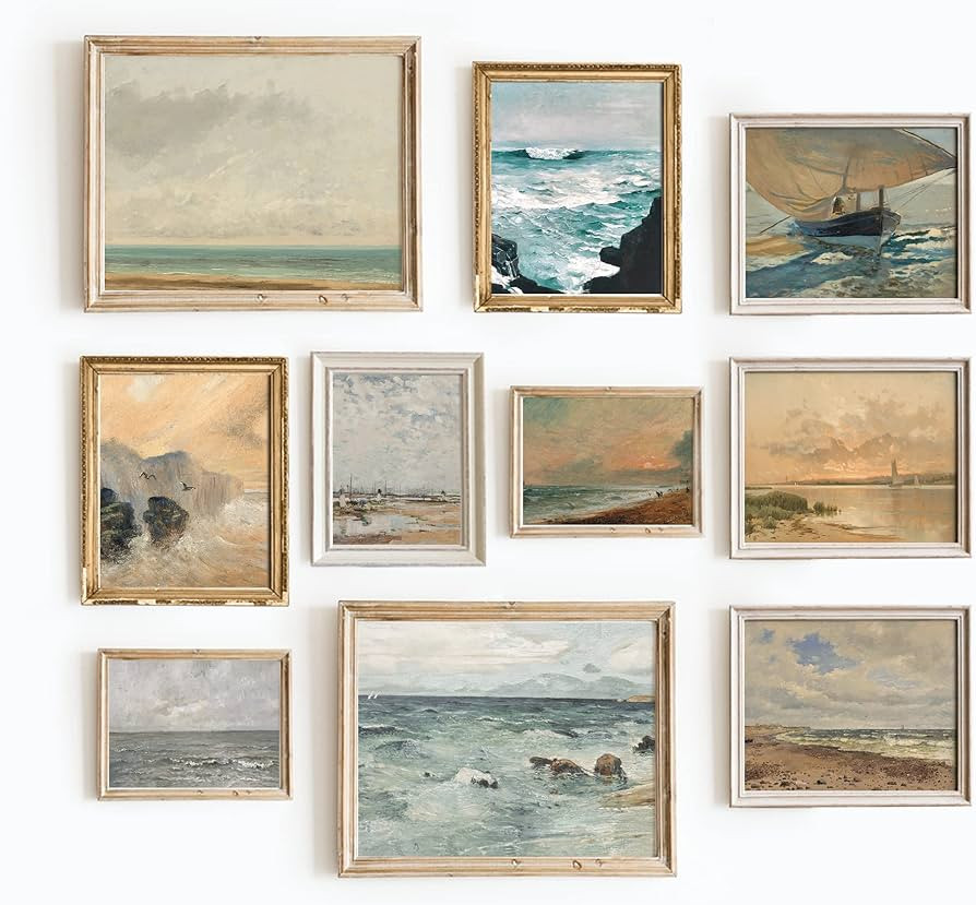 Set 10 Posters Of Beach Scenes Sunset Wall Art - Nature Posters For Wall Vintage Art Prints, Anti... | Amazon (US)
