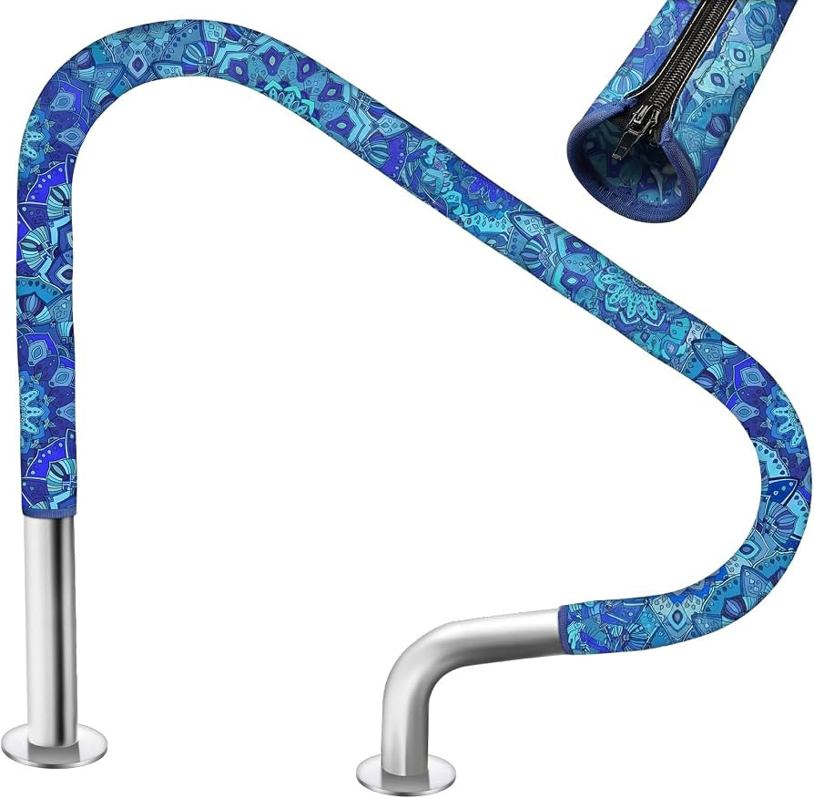 Junkin Pool Handrail Cover 8 ft Swimming Pool Ladder Hand Rail Cover with Zippers Slip Resistant ... | Amazon (US)
