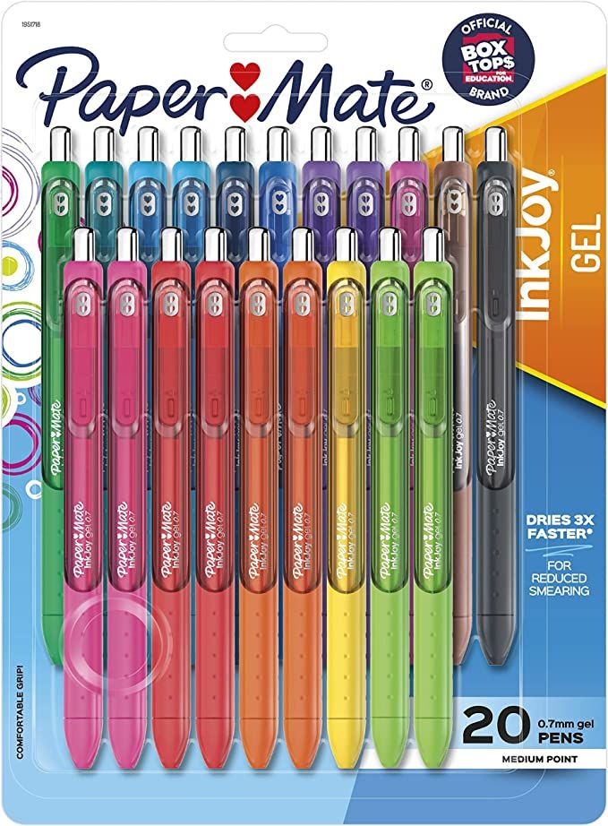 Paper Mate InkJoy Pens, Gel Pens, Medium Point (0.7mm), Assorted, 20 Count | Amazon (US)