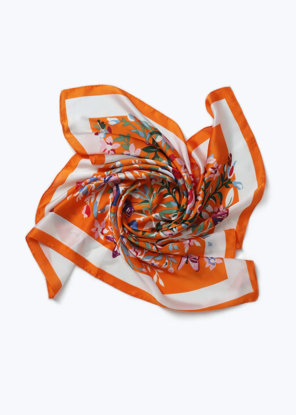 Muse Orange Butterfly Printed Scarf | Matalan (UK)
