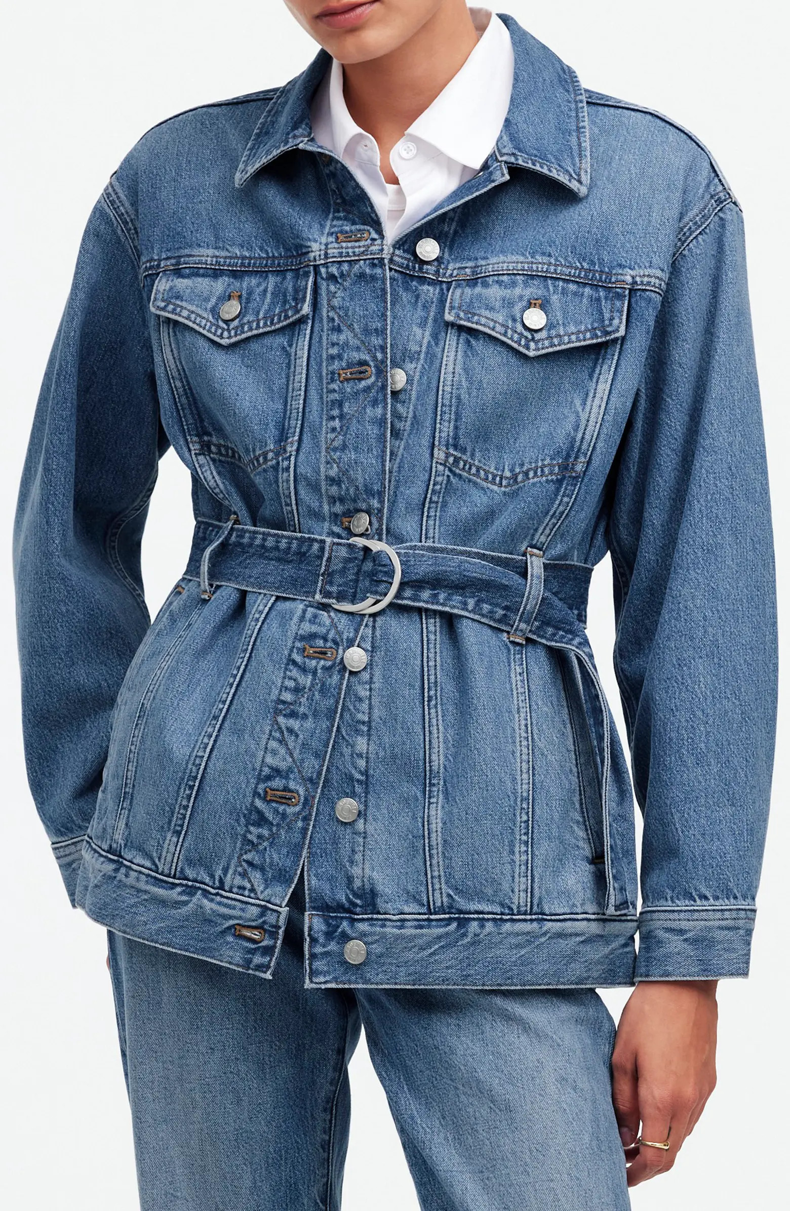 Belted Oversize Trucker Jean Jacket | Nordstrom